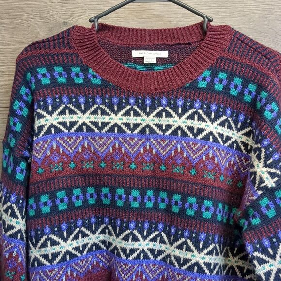 American Eagle Patterned Winter Theme Sweater Womens Regular Size XS - Picture 2 of 7